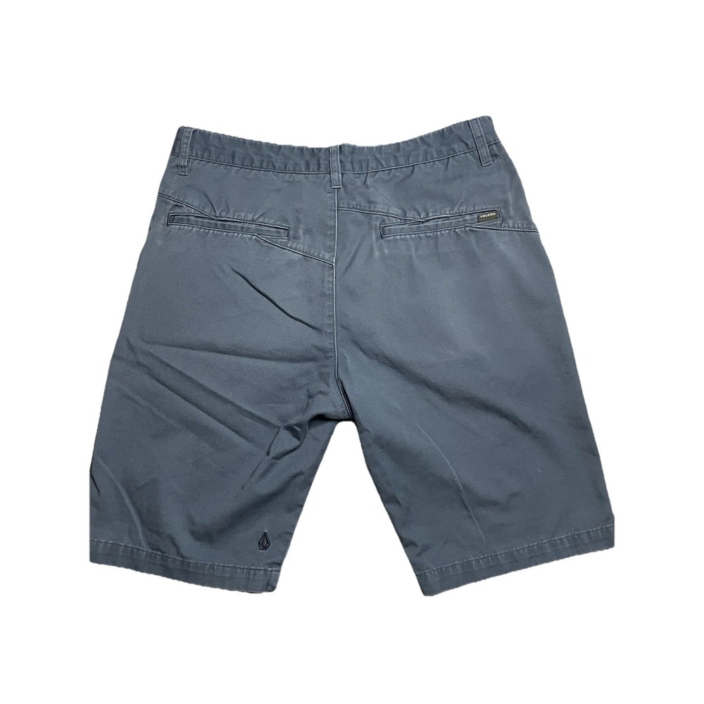 Volcom Shorts Mens Size 32 Blue Canvas Cotton Flat Front Skate Surf Chino - Picture 11 of 13